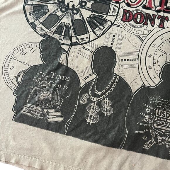 Vintage Thrashed Time Don’t Wait Hustling Don’t Stop 3X Tall T Shirt - Picture 5 of 16